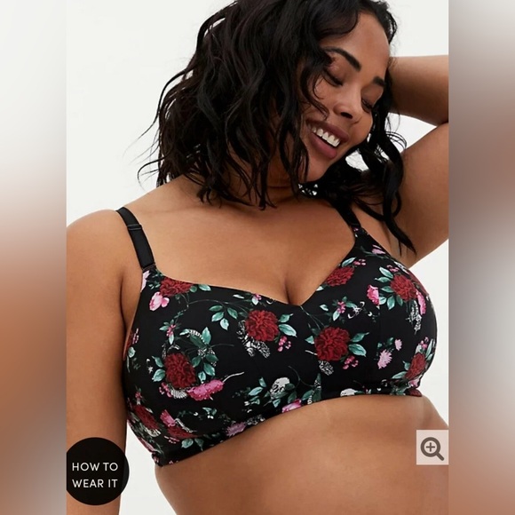 Torrid Black Floral Bra - Picture 1 of 12